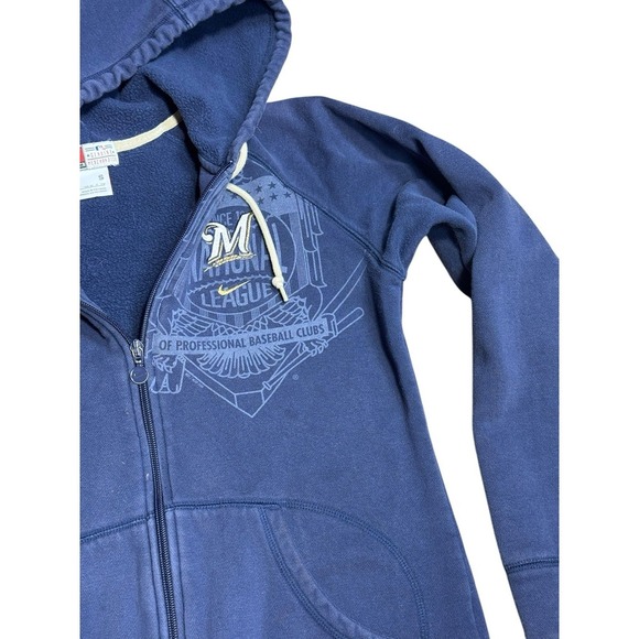 Milwaukee Brewers Nike MLB Full Zip Hoodie Sweatshirt National League S - Picture 4 of 8